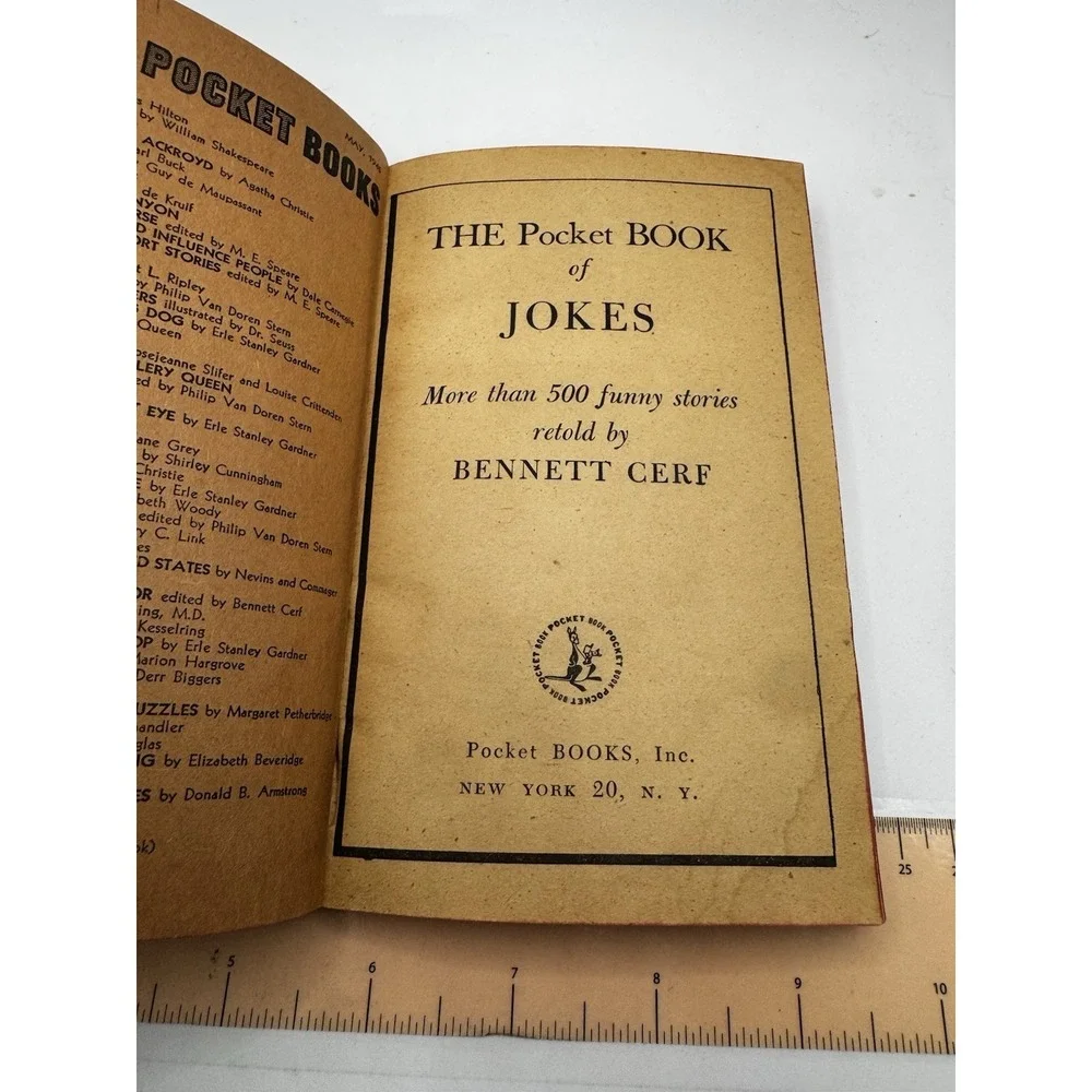Pocket Book of Jokes by Bennett Cerf - 1st Edition, Paperback, April 1945